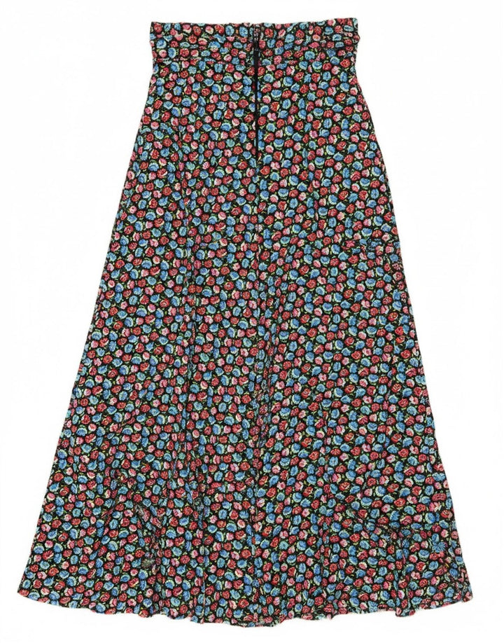 Vintage damska spódnica Maxi W31 duża, wielokolorowa w kwiaty