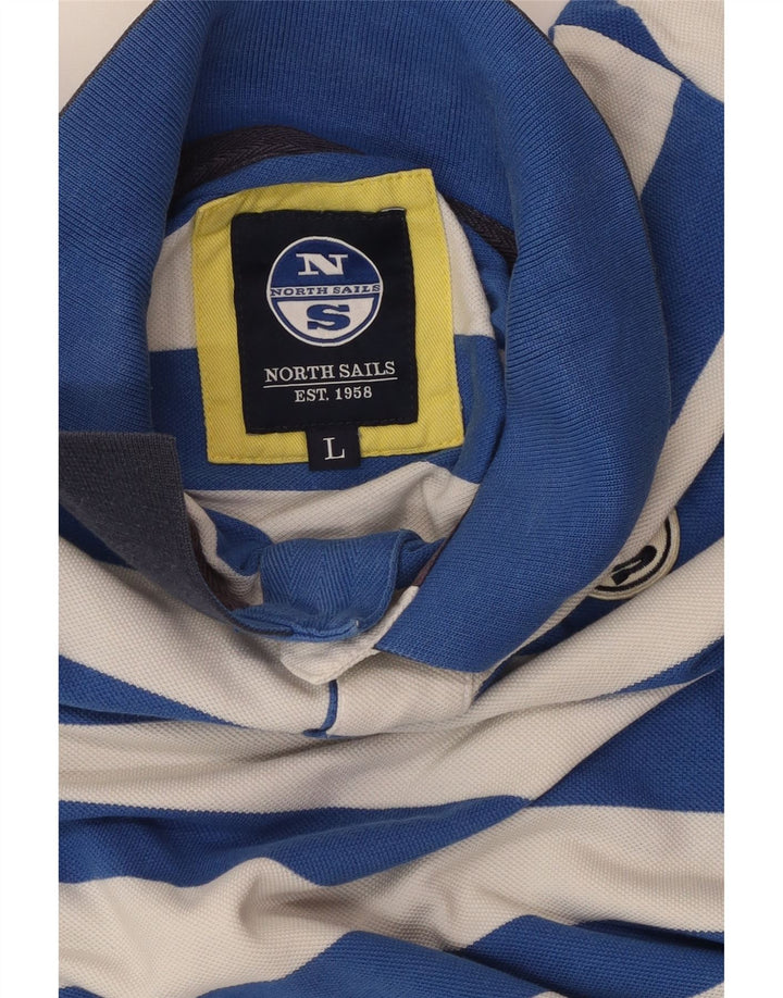 Męska koszulka polo do rugby NORTH SAILS, duża, bawełniana w niebieskie paski