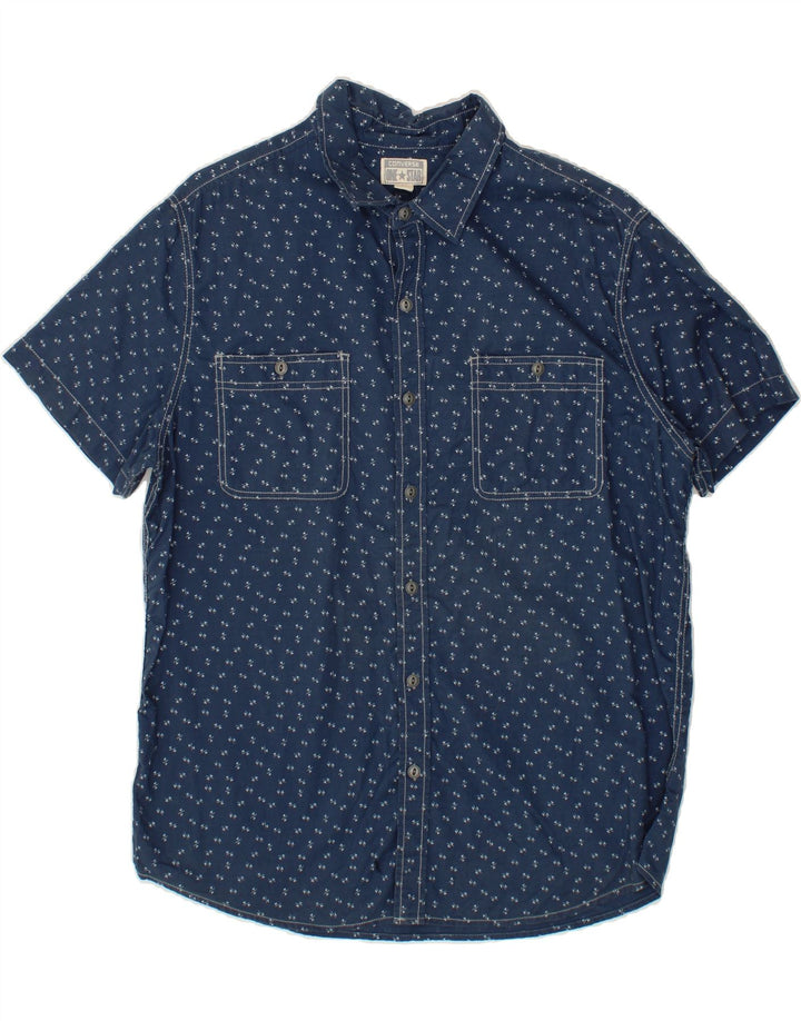 CONVERSE Mens Shirt Large Navy Blue Spotted Cotton Vintage Converse and Second-Hand Converse from Messina Hembry 