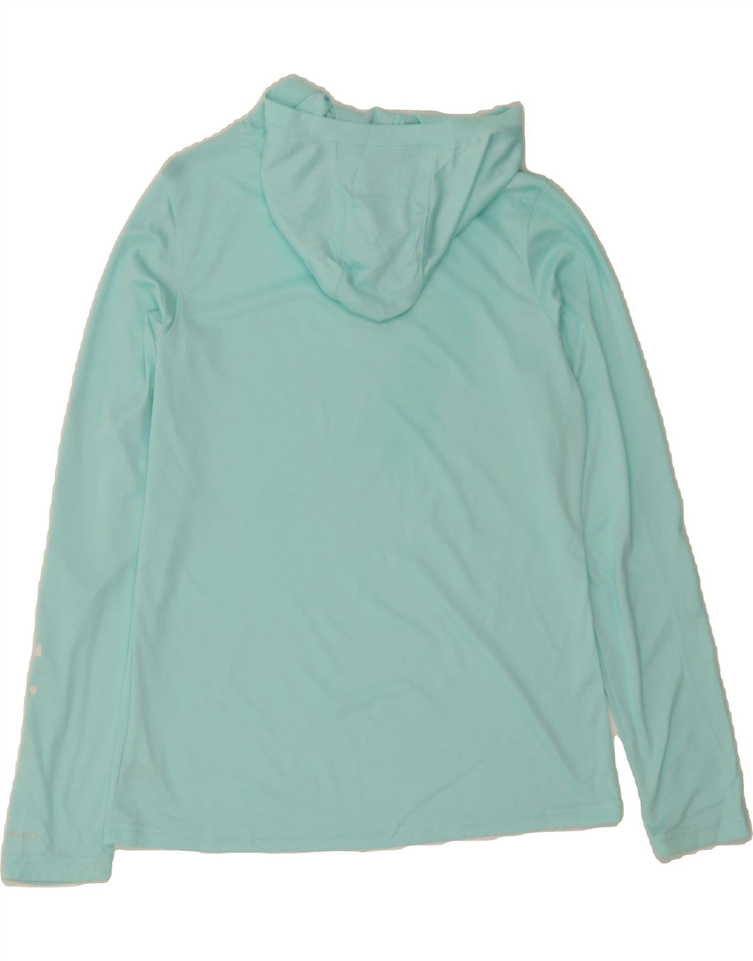 COLUMBIA Womens Hooded Top Long Sleeve UK 12 Medium Turquoise Polyester Vintage Columbia and Second-Hand Columbia from Messina Hembry 