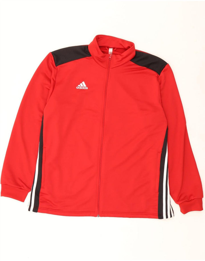 Adidas Męska bluza dresowa Top 2XL Czerwony poliester z blokami kolorów