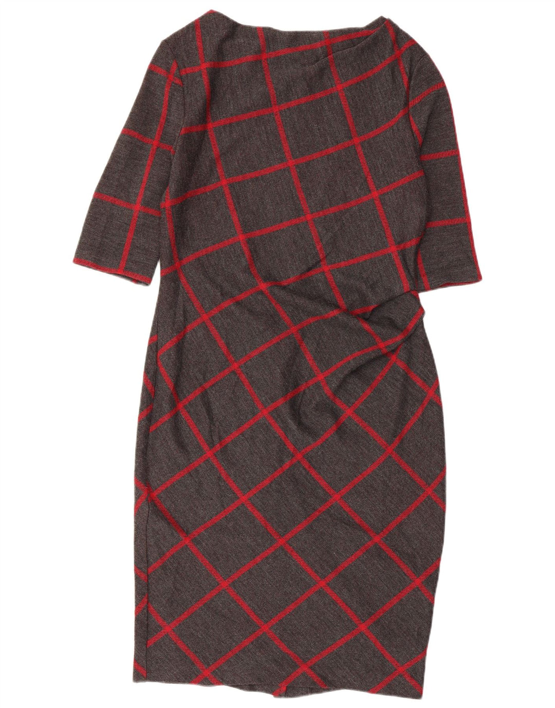 JASPER CONRAN Damska sukienka płaszczowa z rękawem 3/4 UK 14, średnia szara kratka