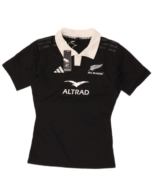 Damska koszulka polo do rugby Adidas New Zealand Graphic UK 18 XL Czarny poliester