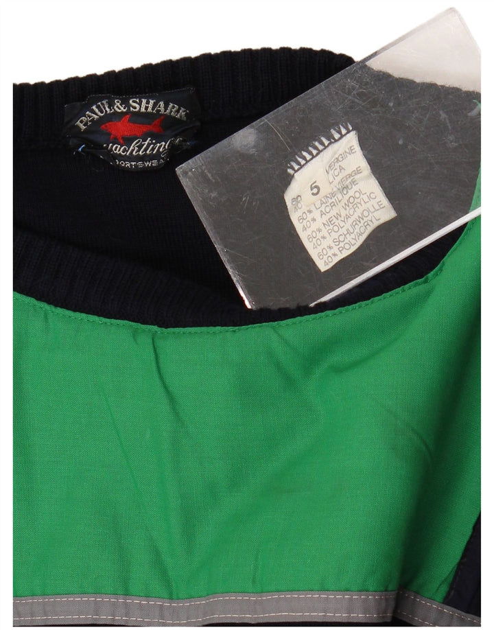 Męski sweter Paul & Shark z zamkiem błyskawicznym, średni granat, dziewicza wełna