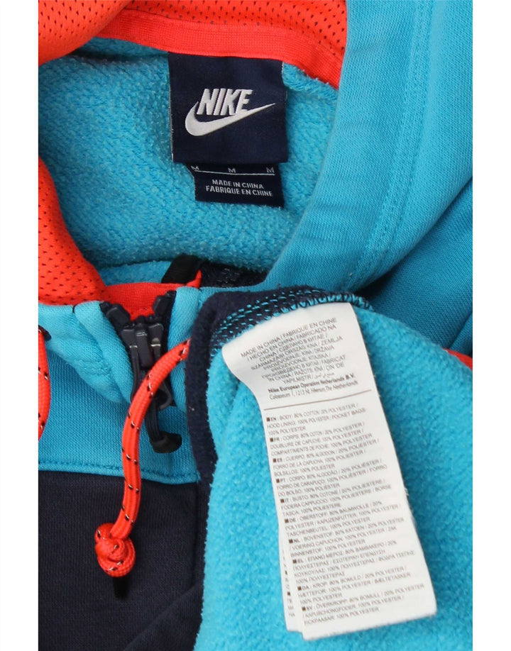 Męski sweter z kapturem i zamkiem Nike, bawełniany, w kolorze średniego błękitu