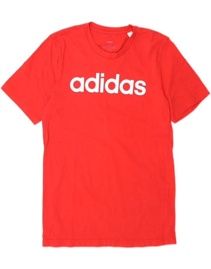 ADIDAS Mens Graphic T-Shirt Top Small Red Cotton Vintage Adidas and Second-Hand Adidas from Messina Hembry 