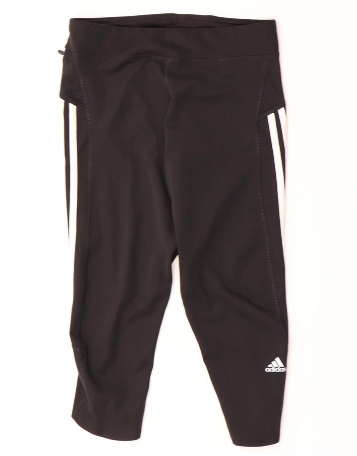 Damskie legginsy ADIDAS Climalite Capri UK 12, średni czarny poliester