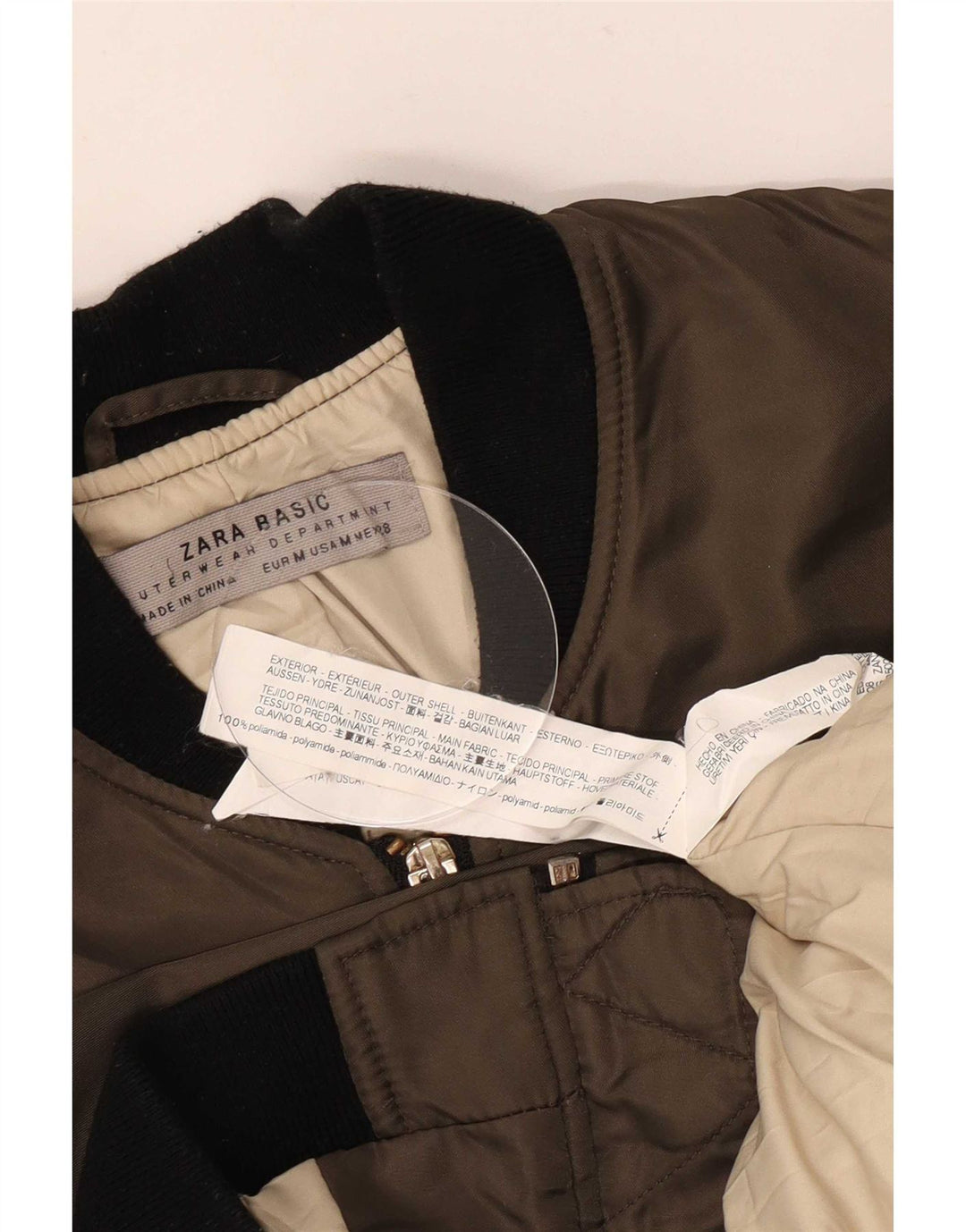 Damska kurtka bomberka oversize Zara UK 14 w kolorze średniego khaki