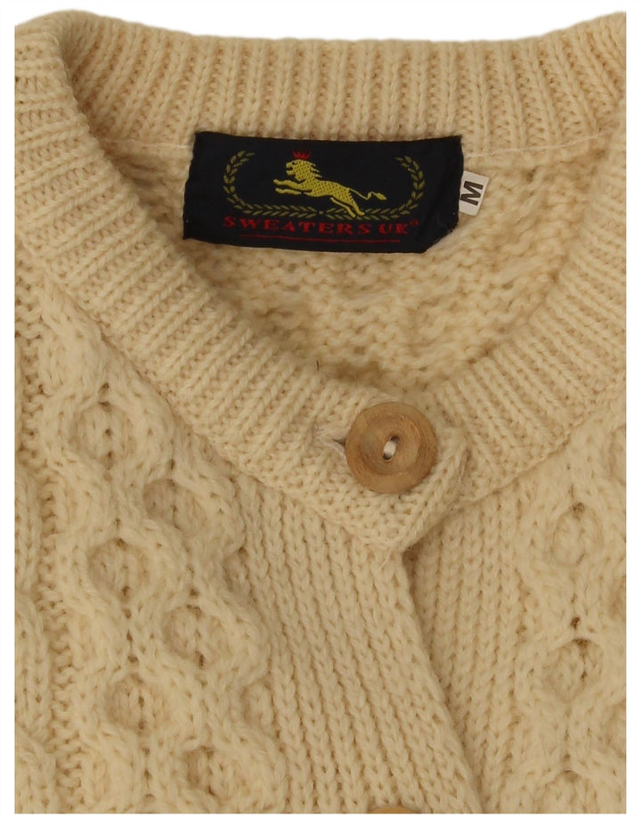 Sweter damski w stylu vintage, kardigan UK 14, średni beż