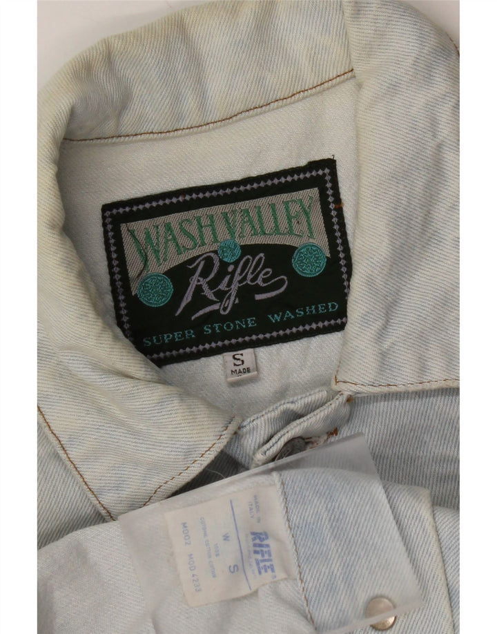 Damska kurtka jeansowa RIFLE Crop Oversize UK 10 Small, niebieska, bawełniana