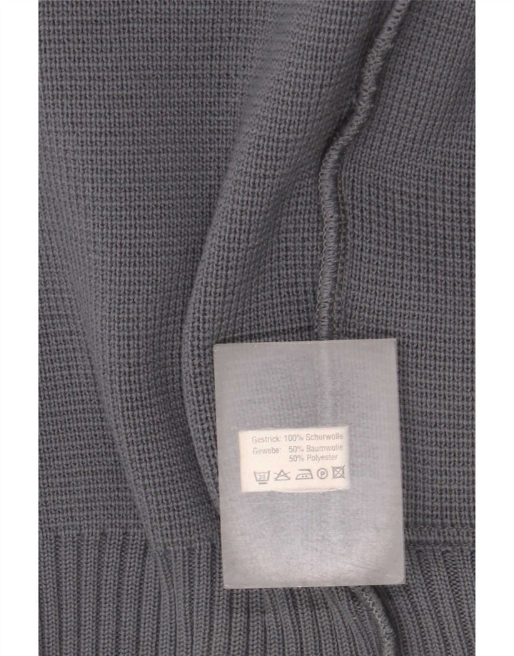 Sweter męski w stylu vintage, EU 40, średnioszary, wełniany