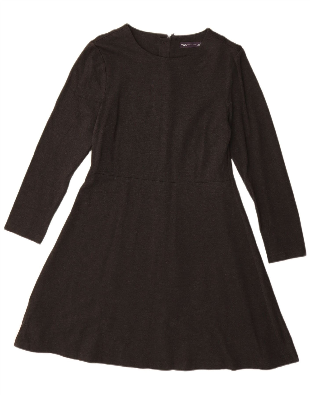 MARKS & SPENCER Womens Long Sleeve A-Line Dress UK 10 Small Black