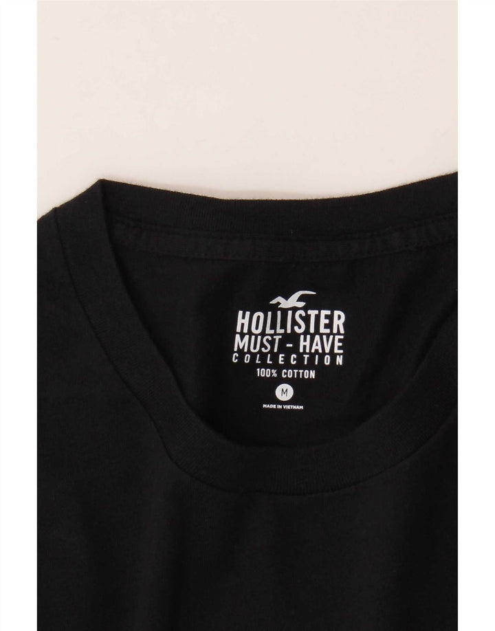 Męski top z długim rękawem Hollister, średni czarny, bawełniany