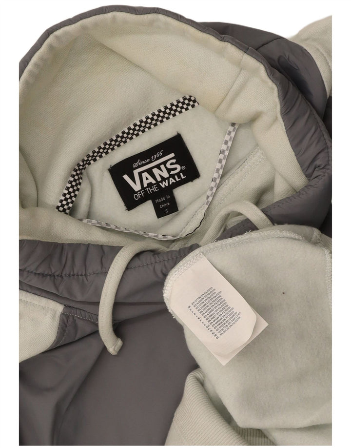 Damska bluza dresowa VANS UK 10, mała, biała, bawełniana w bloki kolorów