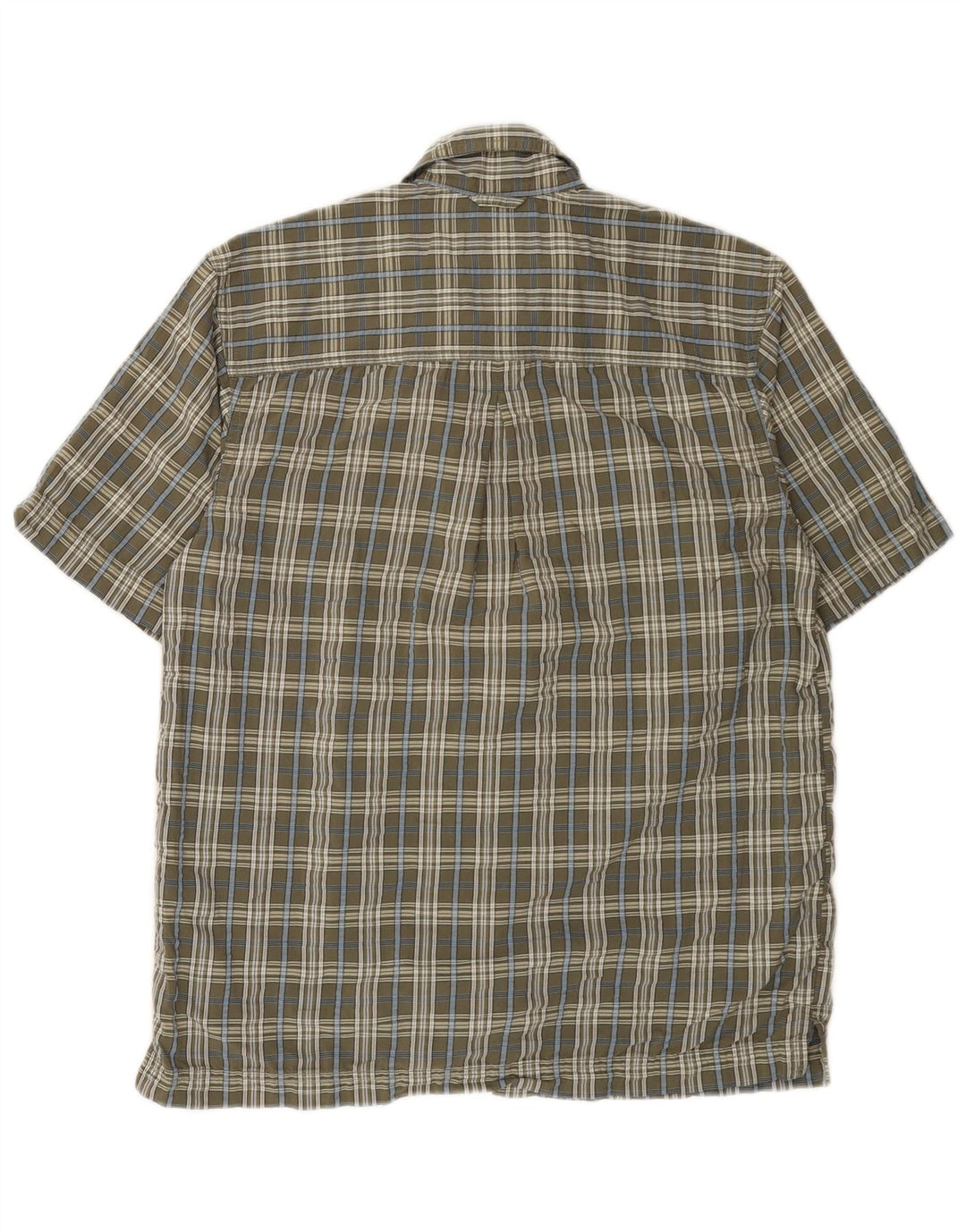 Koszula męska z krótkim rękawem EDDIE BAUER, mała, szara, bawełniana krata