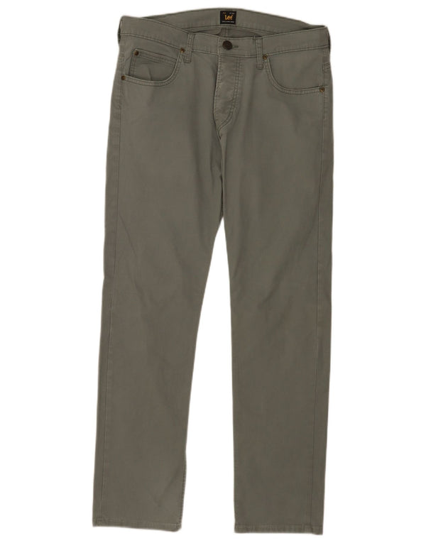 Męskie spodnie Lee Powell Slim Casual W33 L29 Zielona bawełna