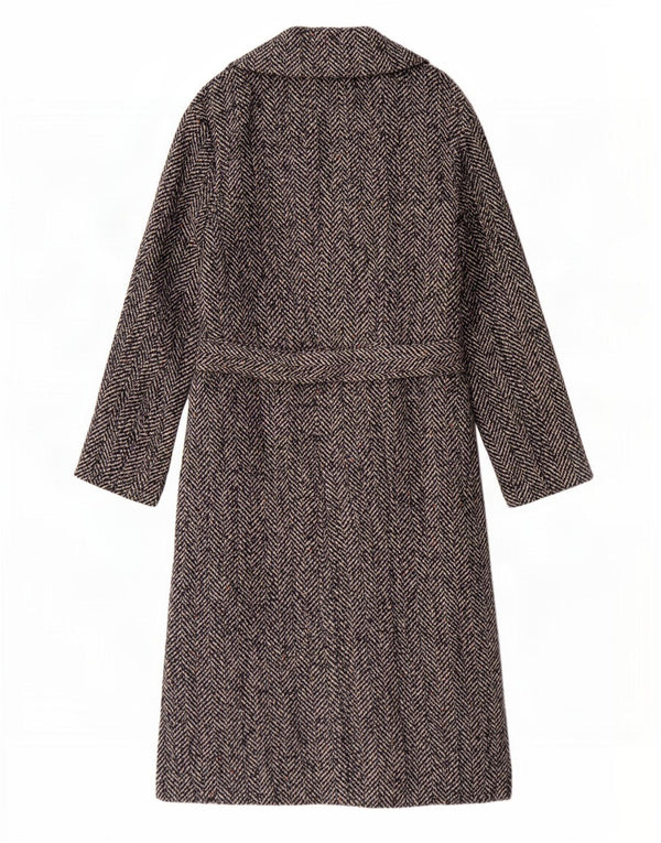 Topshop damski płaszcz oversize UK 8 Small Black w jodełkę