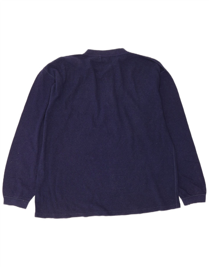 Męski top o luźnym kroju Eddie Bauer z długim rękawem, średni granatowy, bawełniany