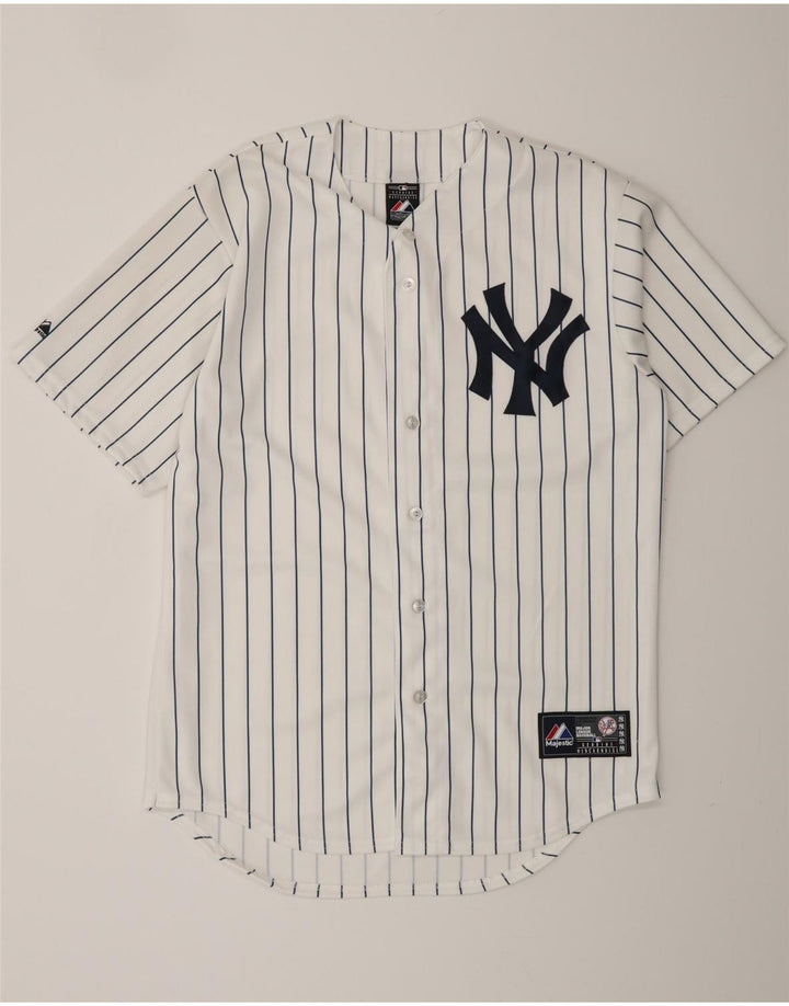 Męski top z koszulki New York Yankees MAJESTIC w średnie białe prążki