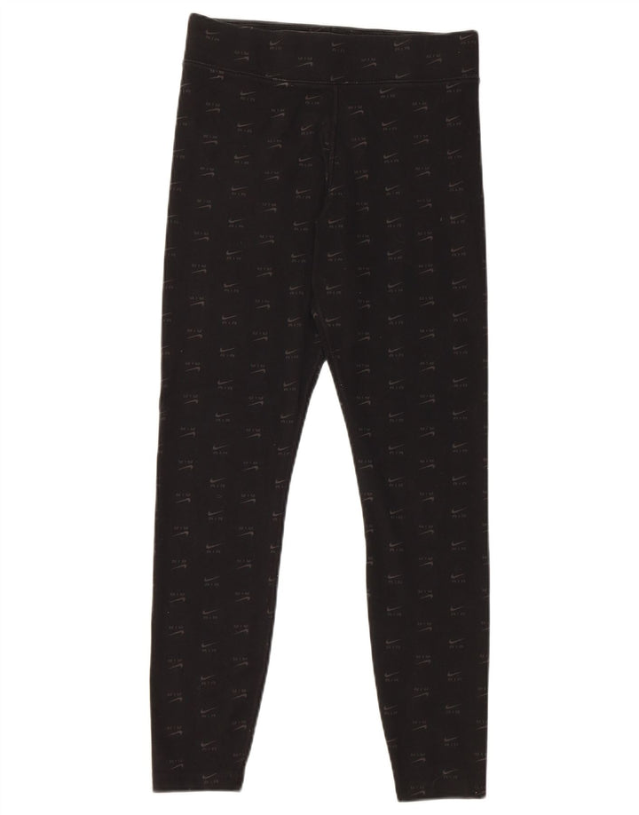 Damskie legginsy Nike Graphic UK 12, średnie czarne, bawełniane