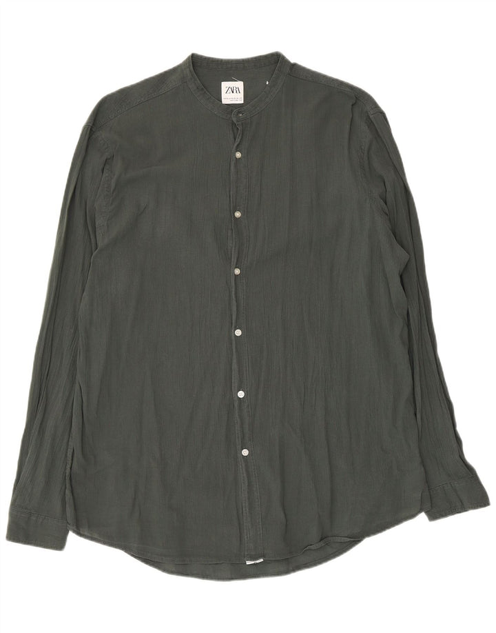 Koszula męska Zara XL, bawełniana, khaki