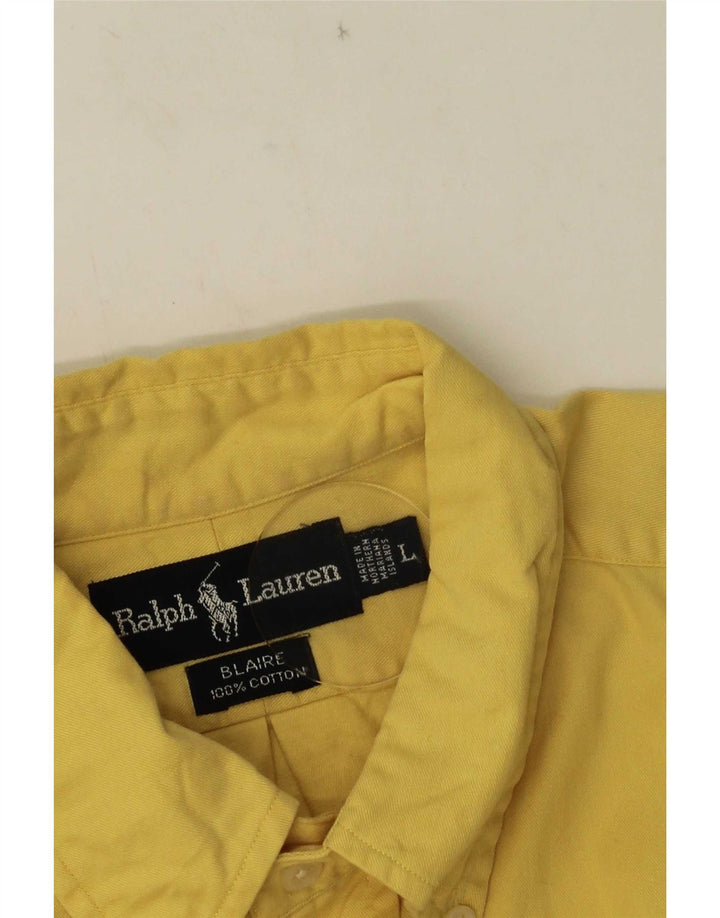 Męska koszula z krótkim rękawem Ralph Lauren, duża, żółta, bawełniana