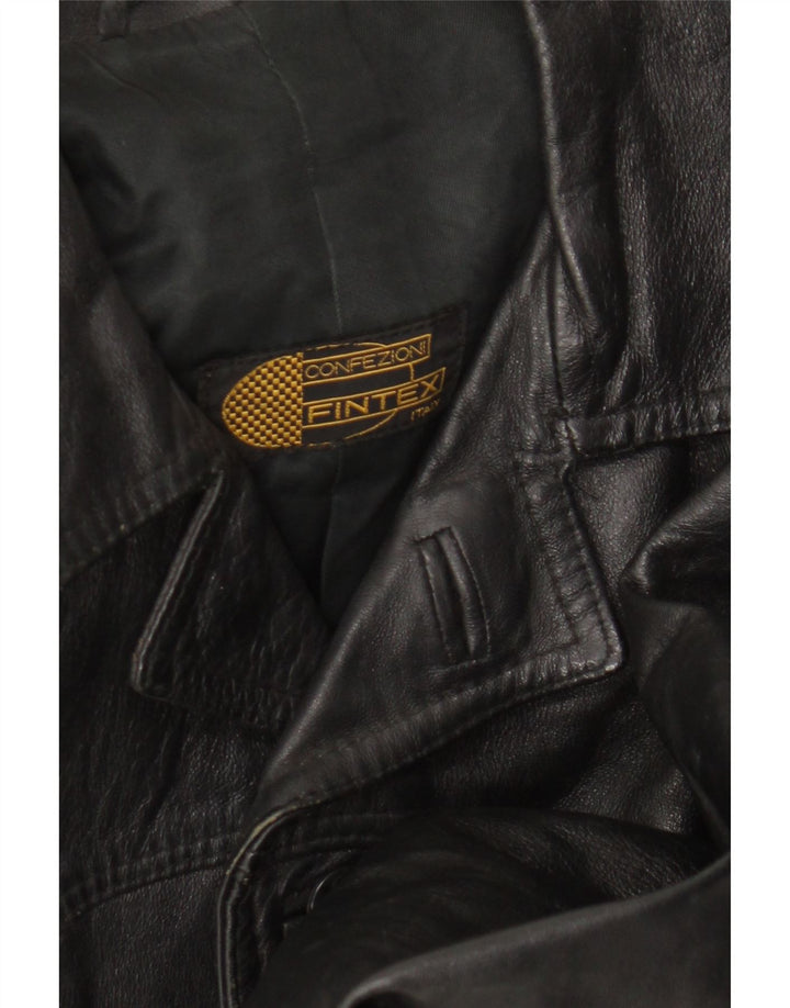 Vintage damska kurtka skórzana UK 12, średnia czarna