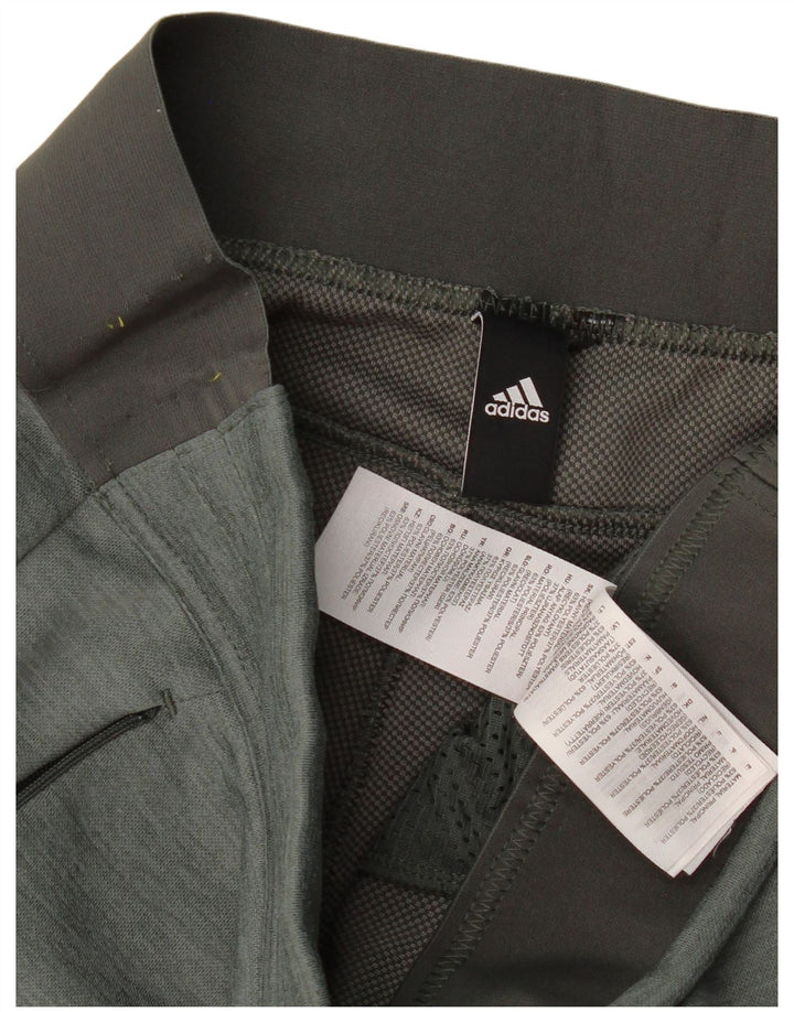 Damskie spodnie dresowe Adidas UK 14, duże, zielone, poliestrowe