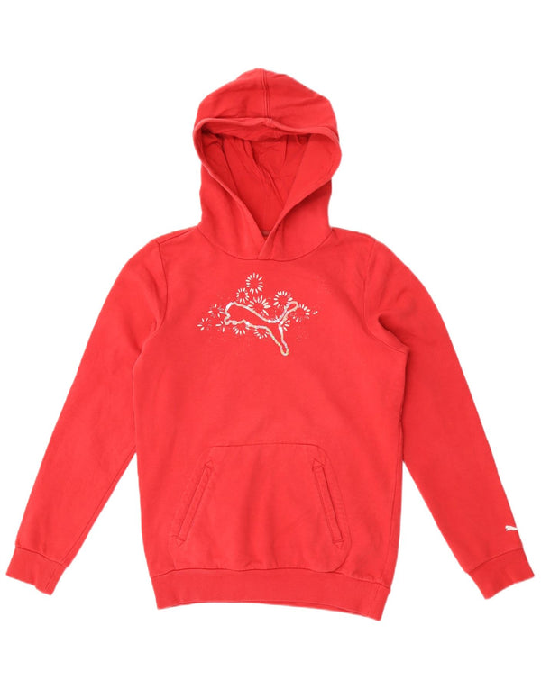 Dziewczęca bluza z kapturem Puma Graphic 13-14 lat czerwona