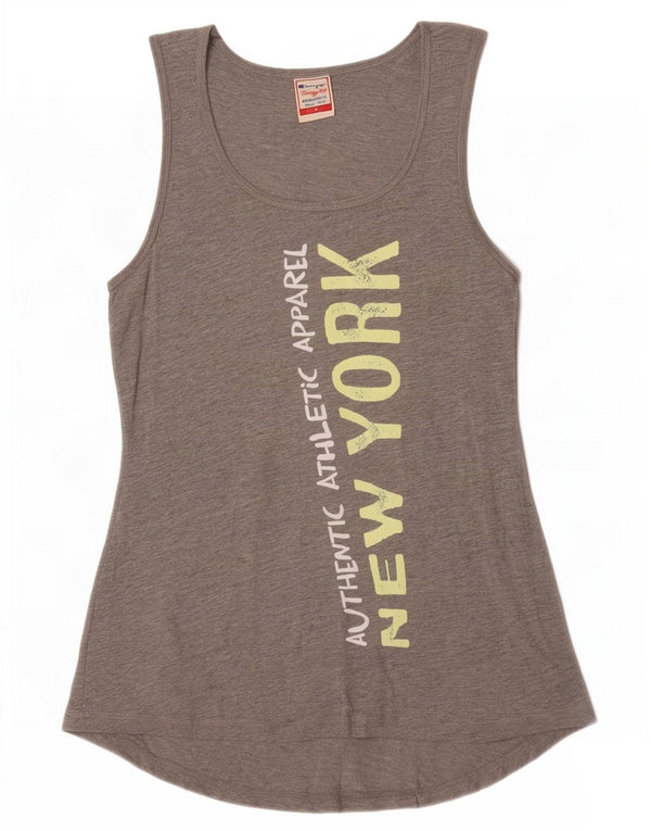 Damska koszulka Champion Heritage Fit Graphic Vest Top UK 12 Medium Grey Flecked