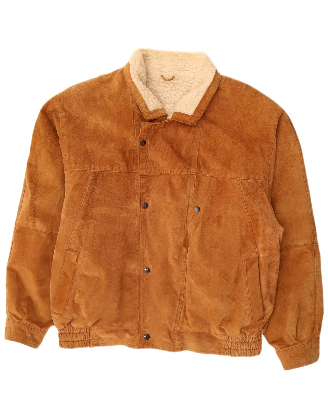 Vintage męska kurtka zamszowa Sherpa UK 40 duża brązowa skóra