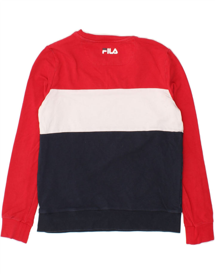 FILA Womens Graphic Sweatshirt Jumper UK 10 Small Multicoloured Vintage Fila and Second-Hand Fila from Messina Hembry 