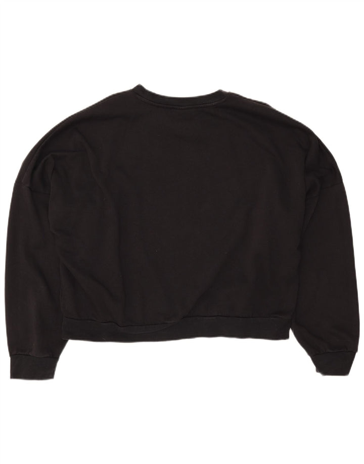 Damski sweter oversize ADIDAS Crop UK 16/18, duży, czarny, bawełniany