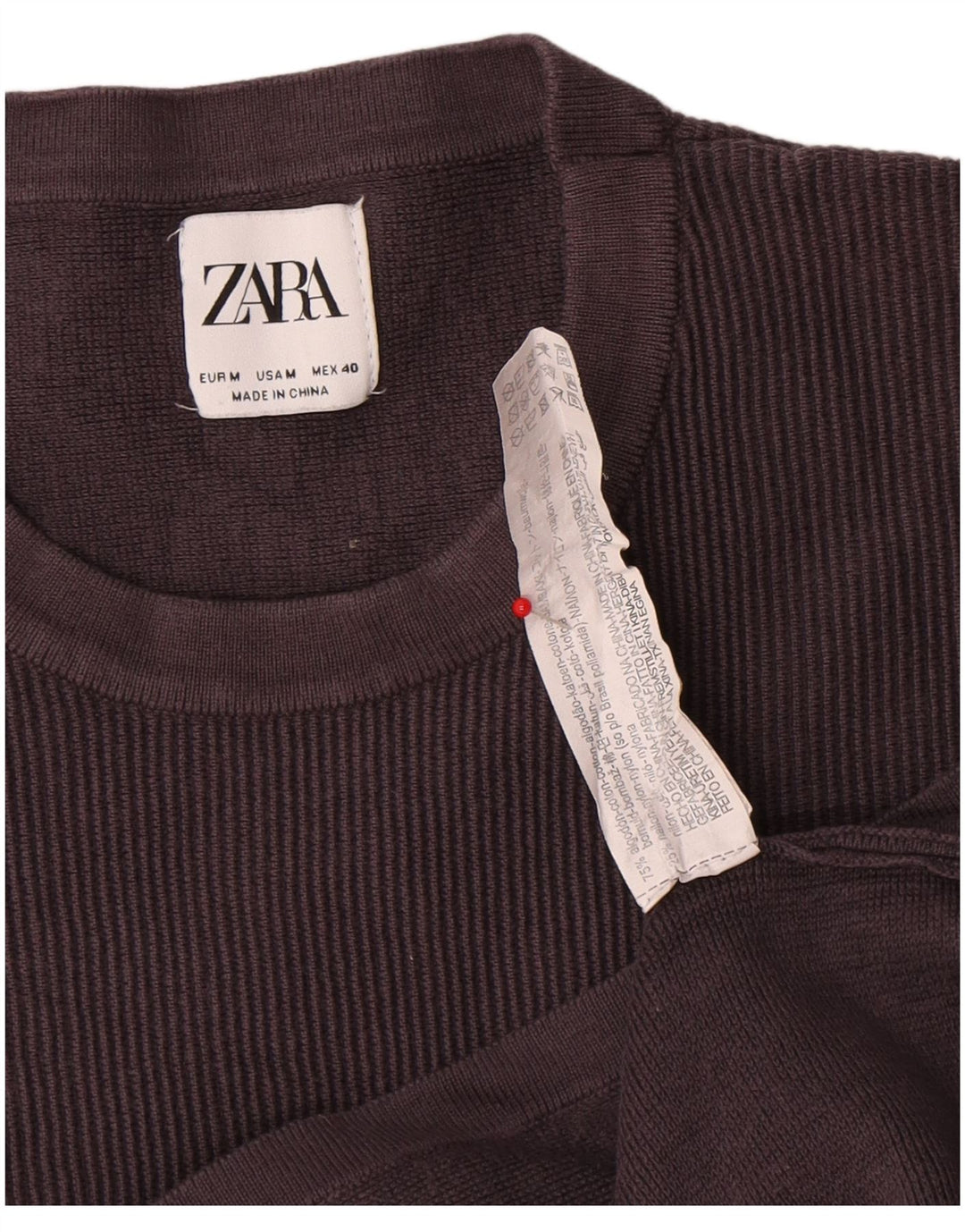 T-shirt męski Zara Top, średnioszary, bawełniany