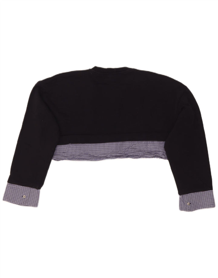 Damska bluza oversize Zara Crop UK 10 w małą granatową kratkę