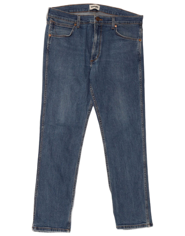 Wrangler Męskie Greensboro Straight Jeans W36 L32 Niebieskie bawełniane