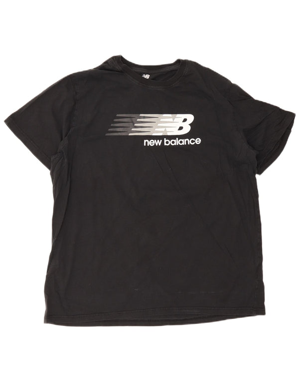 Męska koszulka z grafiką New Balance Top 2XL, czarna bawełna