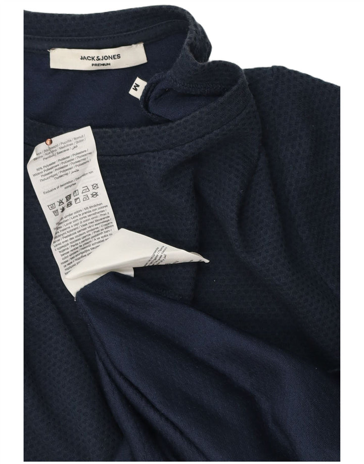 T-shirt męski Jack & Jones, średni, granatowy, bawełniany w cętki
