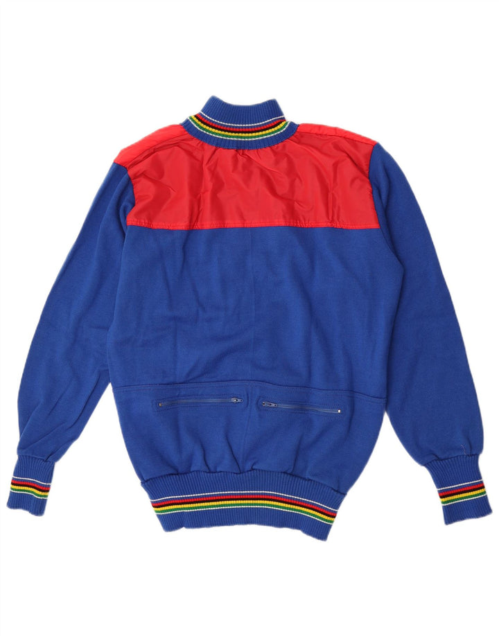 Męski sweter rozpinany w stylu vintage, średni, wielobarwny blok kolorów