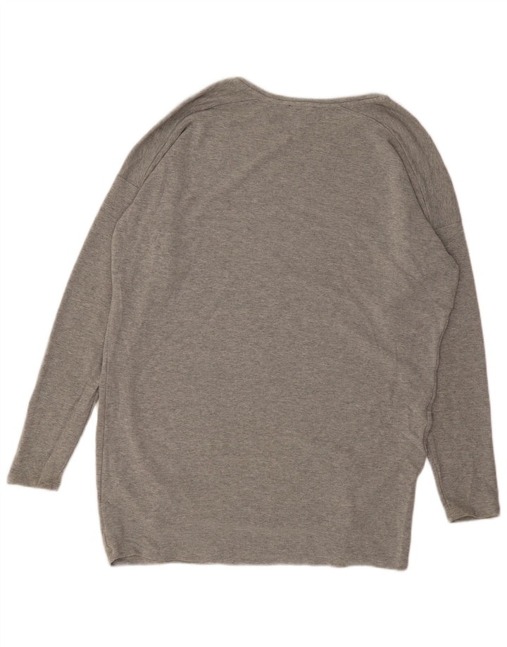Topshop damski top oversize z długim rękawem UK 12, średnioszara wiskoza