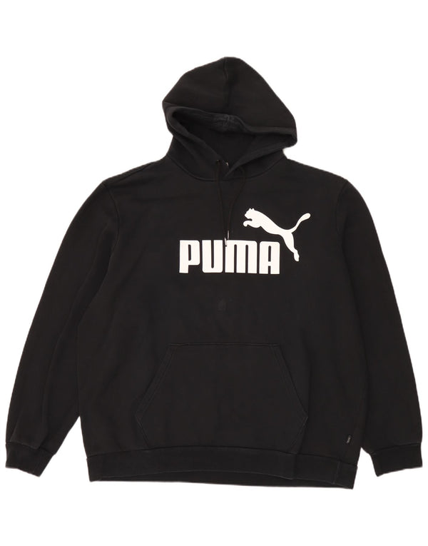 Męski sweter z kapturem Puma z grafiką 2XL, czarny, bawełniany