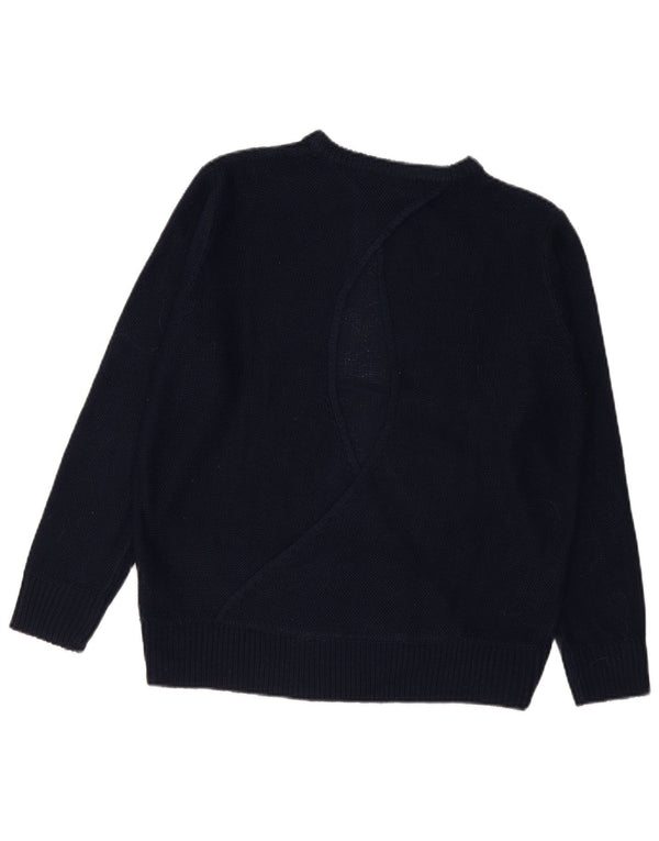 Damski sweter oversize z dekoltem w łódkę Zara UK 14, średni granatowy