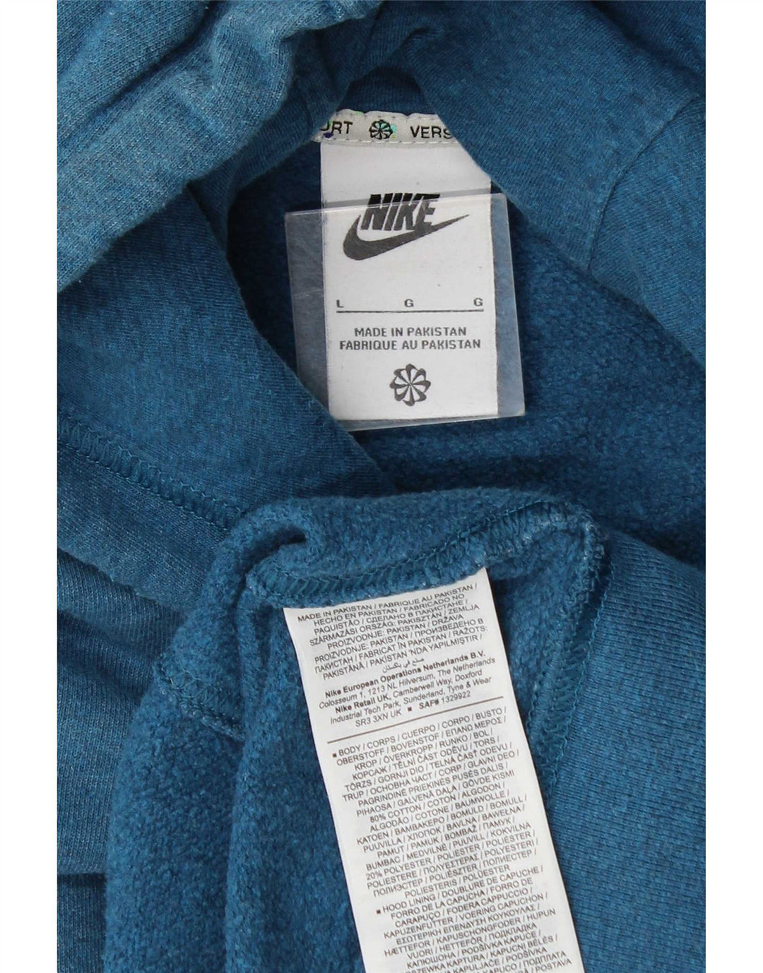 Męski sweter z kapturem Nike, duży, niebieski, bawełniany