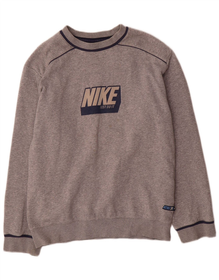 Chłopięcy sweter z grafiką Nike, 12-13 lat, duży, szary, nakrapiany