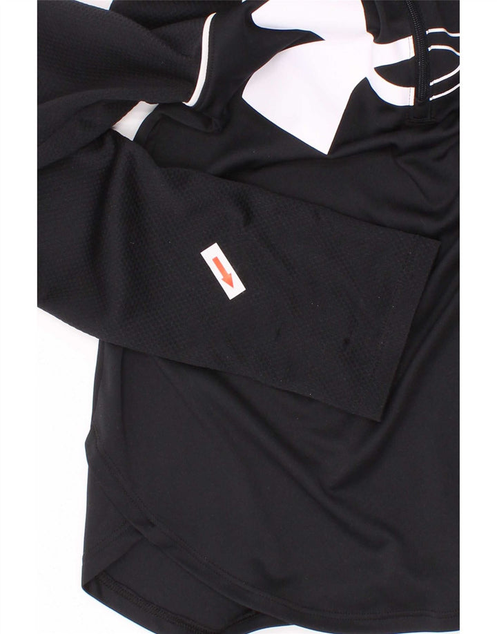 Dziewczęcy dopasowany top z grafiką Under Armour z długim rękawem 9-10 lat, średni czarny