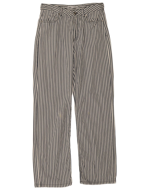 Damskie proste spodnie Zara EU 38 Small W28 L31 Niebieskie paski