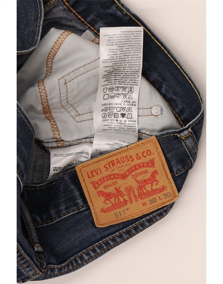 Męskie jeansy Levi's 511 Slim W30 L30 Niebieska bawełna