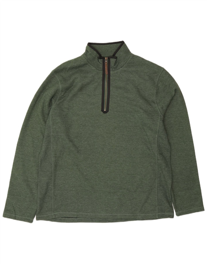 Męski sweter zapinany na zamek Mountain Warehouse, duży, zielony, bawełniany