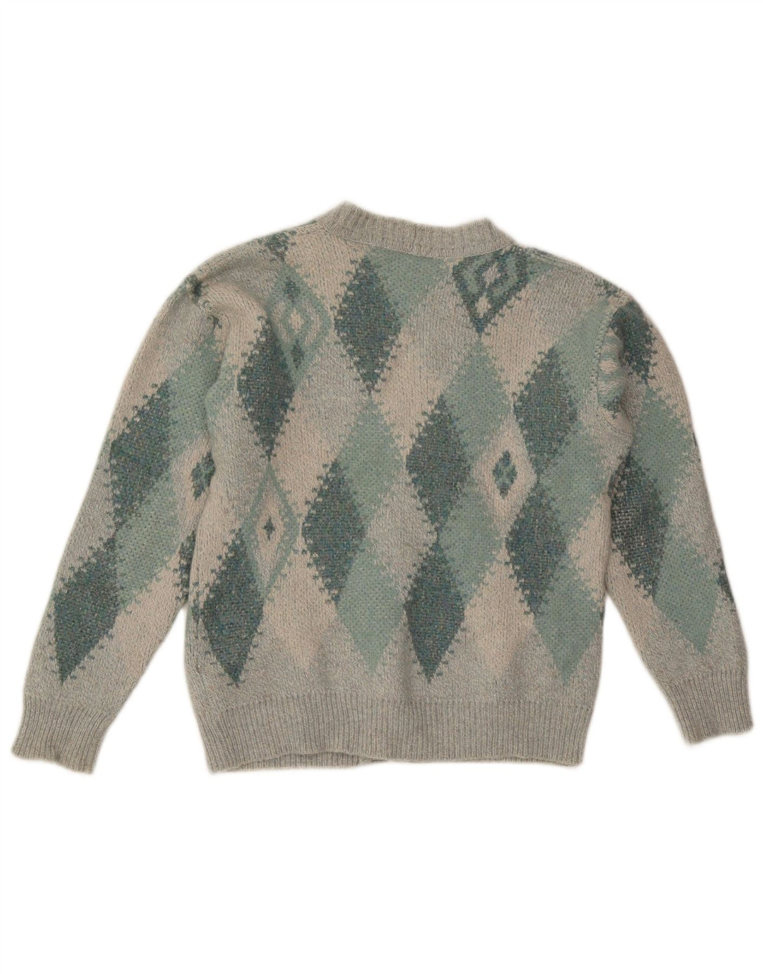 Gran Sasso Męski sweter rozpinany Średni szary Argyle/diamentowa wełna