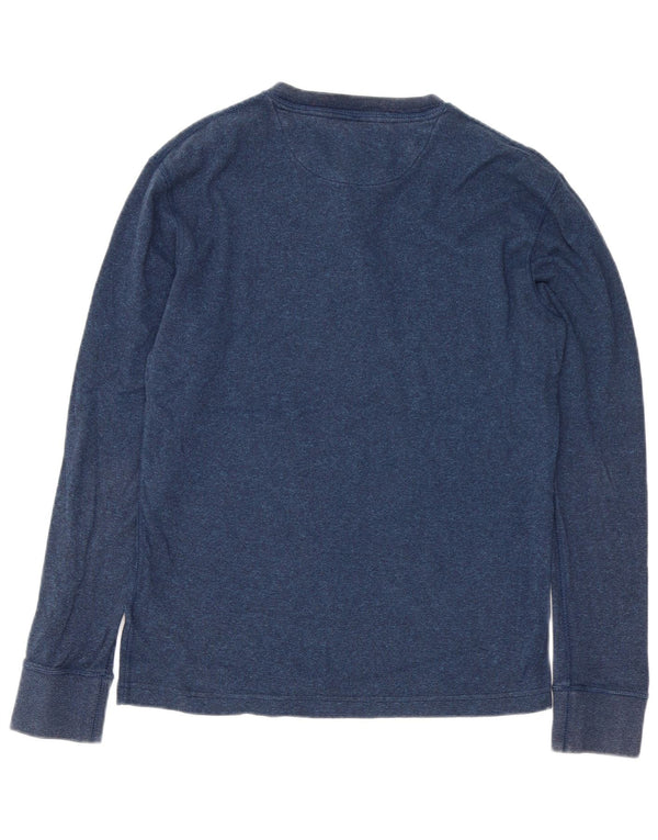 Męski top Superdry z długim rękawem, duży, granatowy, bawełniany w cętki